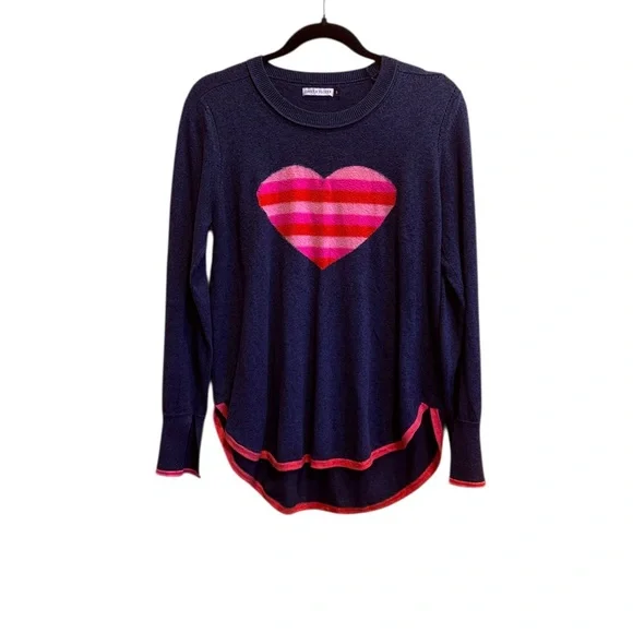 Zaket & Plover Cotton and Cashmere Novelty Heart Sweater sz S - Picture 1 of 10